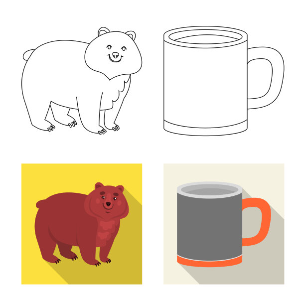 设计野炊和野生动物标志集图片下载