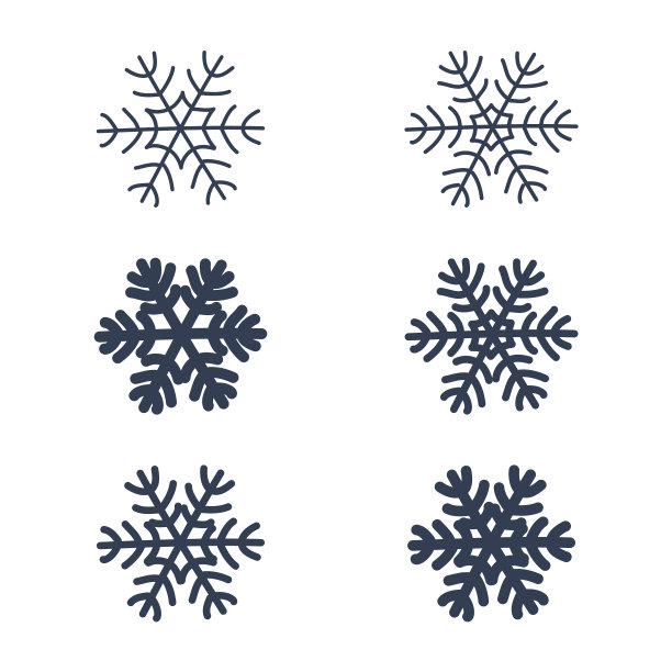 雪花标志图标集图片下载