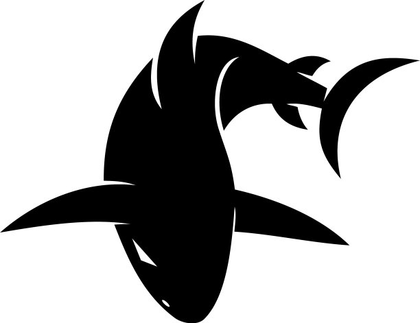 鲨鱼标志标签设计孤立现代概念图片下载