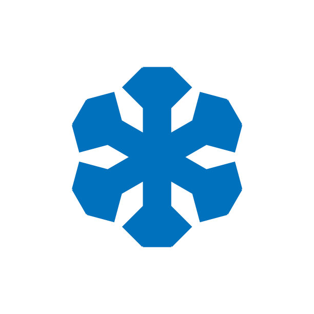 蓝色雪花标志图片下载