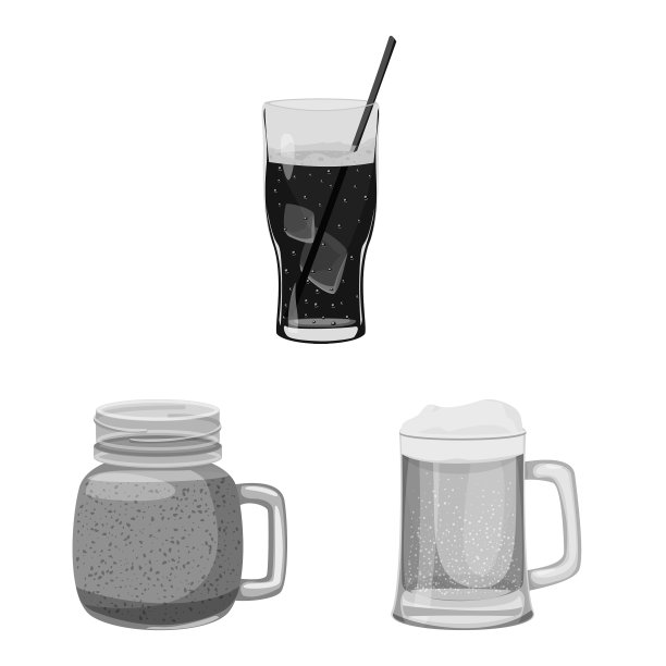 隔离对象饮料和酒吧图标收集图片下载