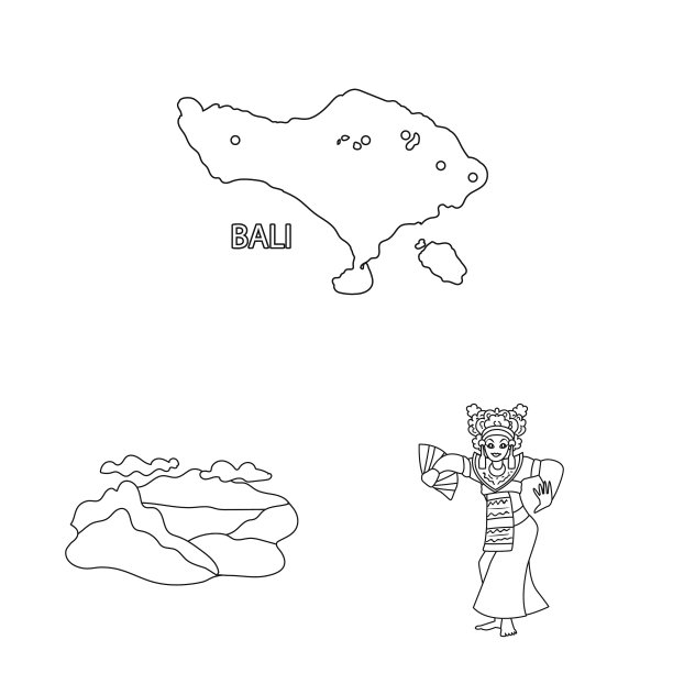 设计巴厘岛和加勒比图标集图片下载