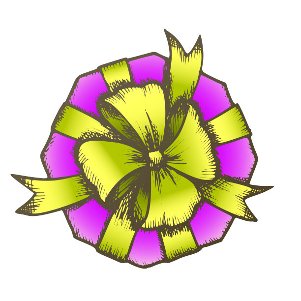 彩带颜色的圆形礼盒图片下载