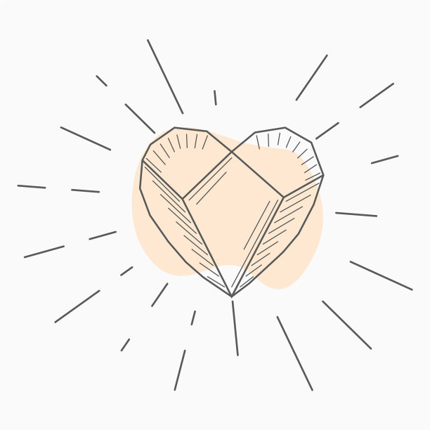 黑白简单的线条象征着钻石艺术图片下载