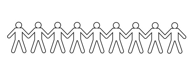 人们手拉手的剪影图片下载