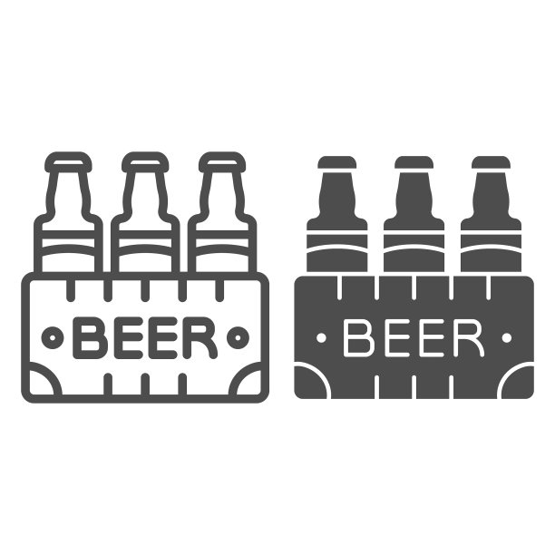 包装啤酒和字形图标盒啤酒图片下载