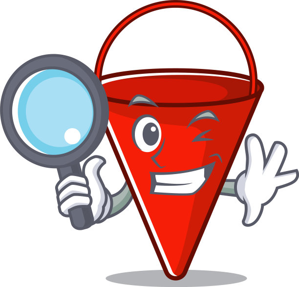 侦探消防桶与卡通隔离图片下载