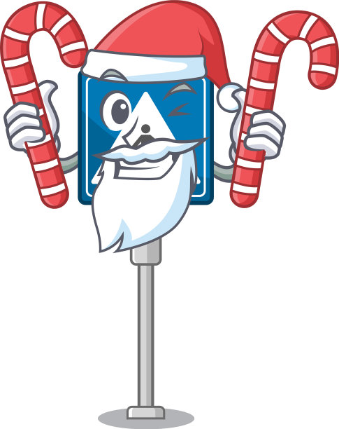 圣诞老人糖果人行横道标志有个性图片下载