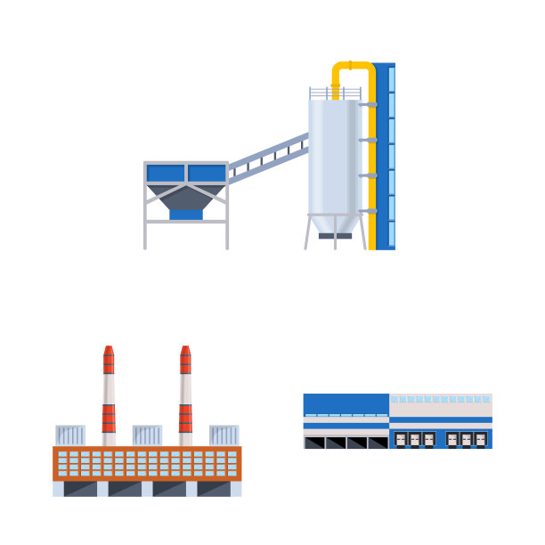 孤立的对象工业和建筑图标集图片下载