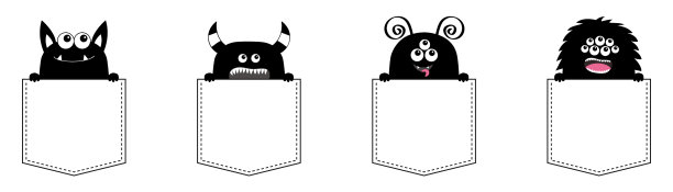 怪物口袋里的手握黑色剪影图片下载