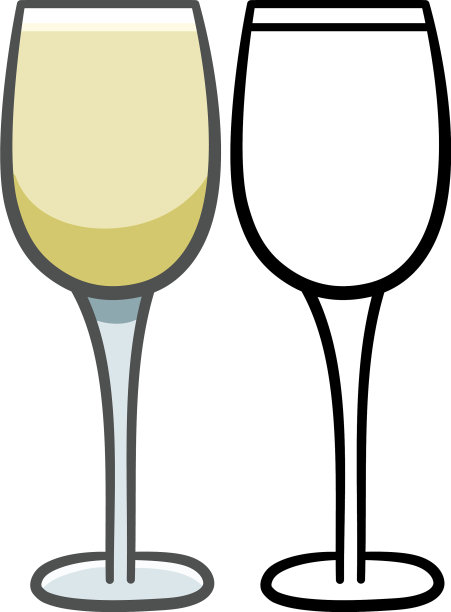 有颜色和线条的白葡萄酒杯图片下载