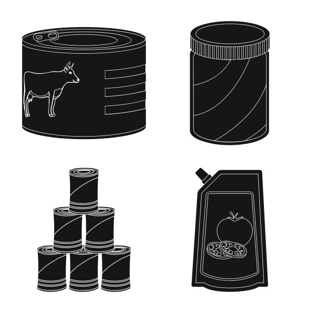 隔离对象罐头和食品图标设置罐头图片下载