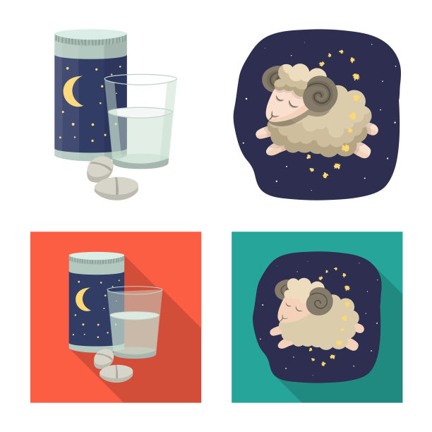 孤立对象梦与夜符号集图片下载