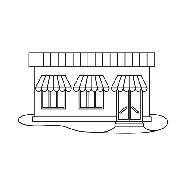 商店和杂货店的图标设置图片下载