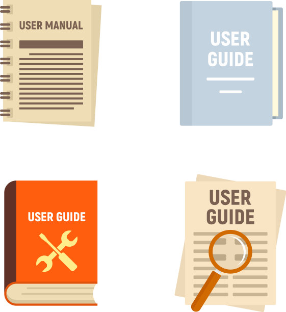 用户指南图标设置平面风格图片下载