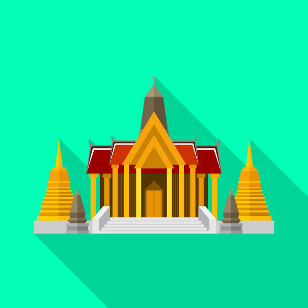 孤立对象玛哈和遗产标志集图片下载