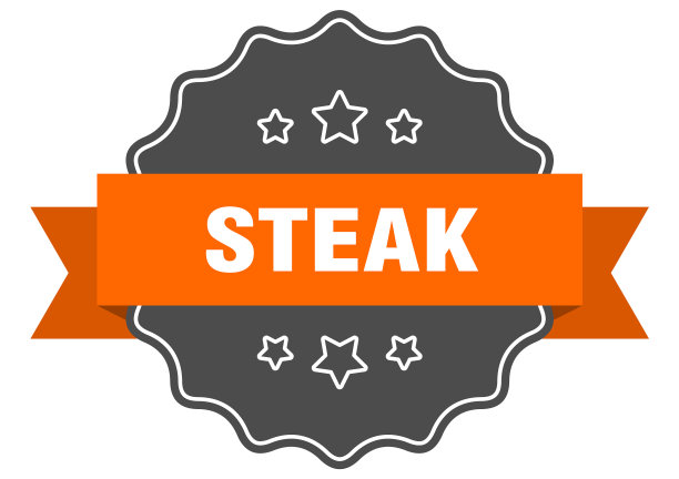 牛排孤立海豹牛排橙子标签牛排图片下载