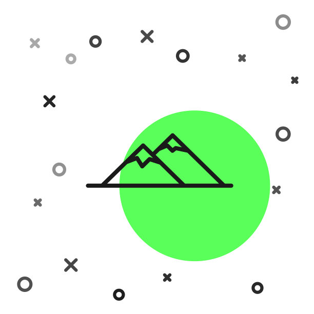 黑线山图标孤立在白色图片下载