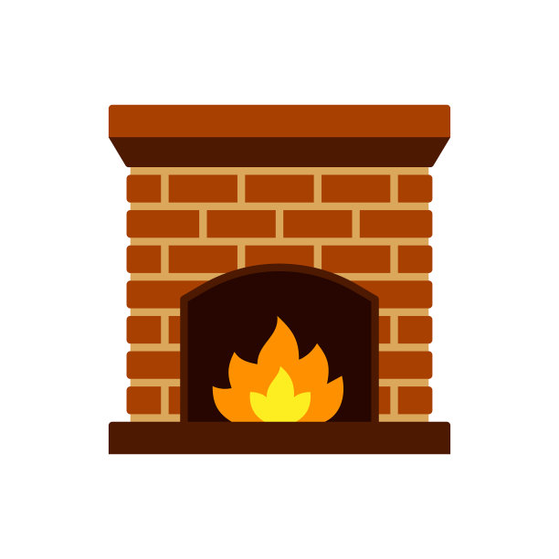 壁炉火圣诞节单色图标图片下载
