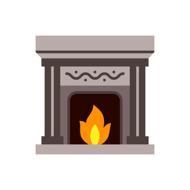 壁炉火圣诞节单色图标图片下载