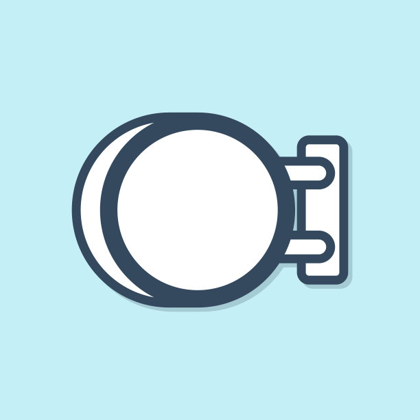 蓝线招牌上挂着孤立的蓝色图标图片下载