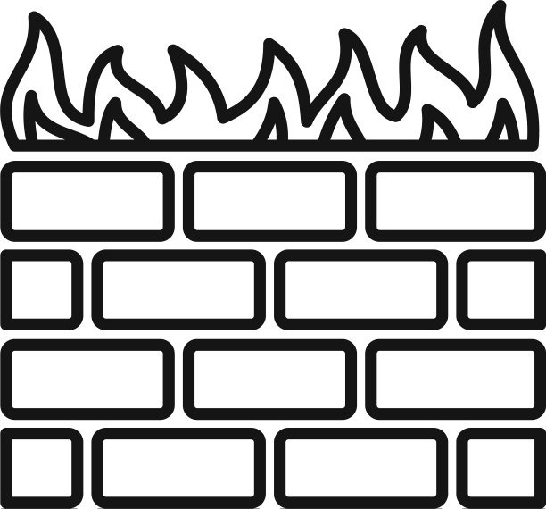 电脑防火墙图标轮廓风格图片下载