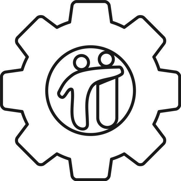 齿轮朋友承诺团队合作轮廓图片下载