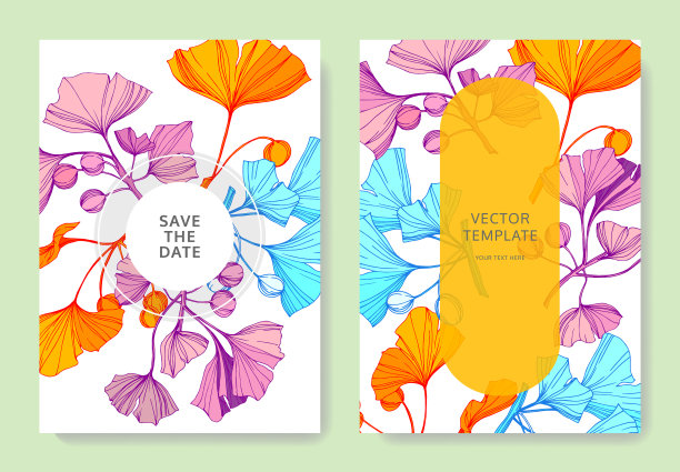 银杏绿叶雕刻水墨艺术图片下载