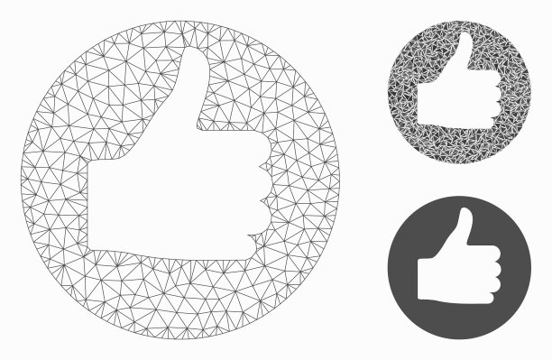 点赞网格网络模型和三角形图片下载