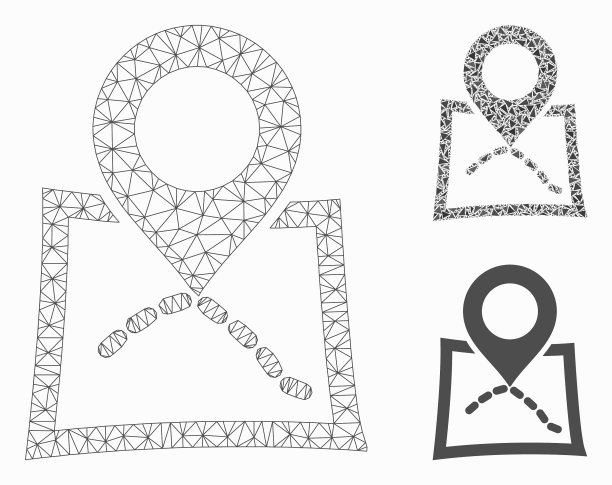 地图标记网和三角形网模型图片下载