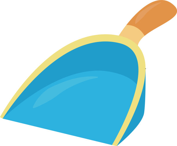 白色背景上的蓝色簸箕图片下载