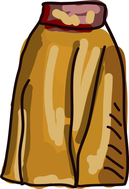 白色背景上的棕色裙子图片下载