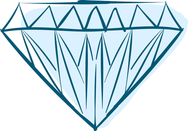 白色背景上的蓝色钻石图片下载