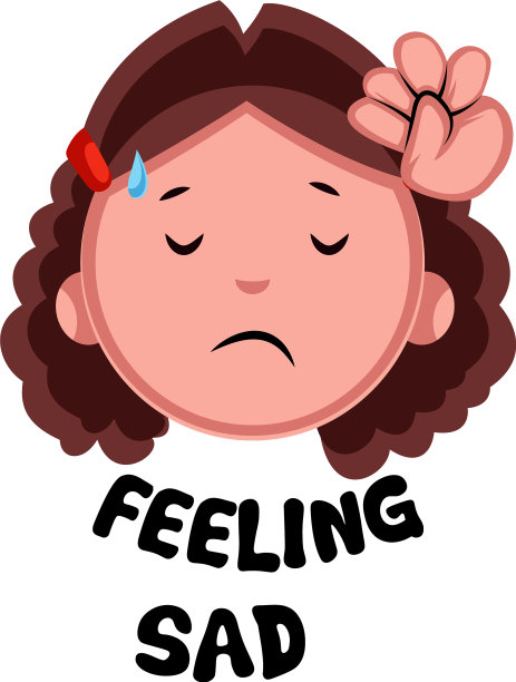 女孩在白色的背景上感到悲伤图片下载