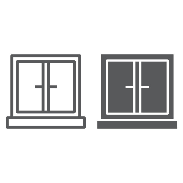 窗口线和字形图标建筑和家图片下载