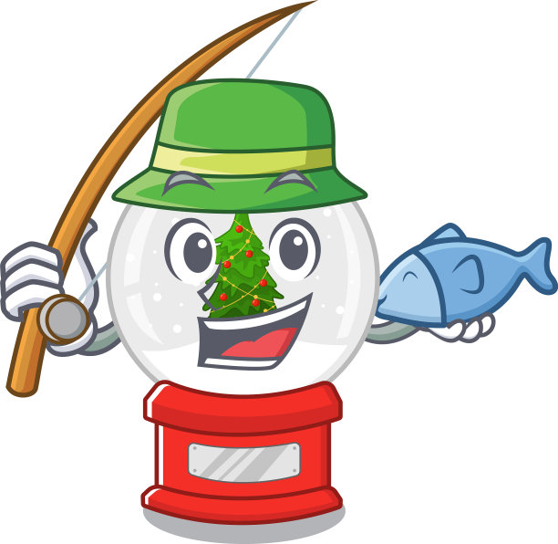 钓鱼与圣诞雪球隔绝图片下载