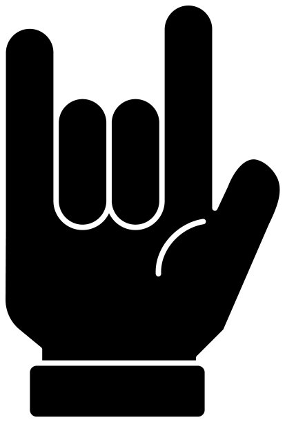 黑色是一个可爱的手势图片下载