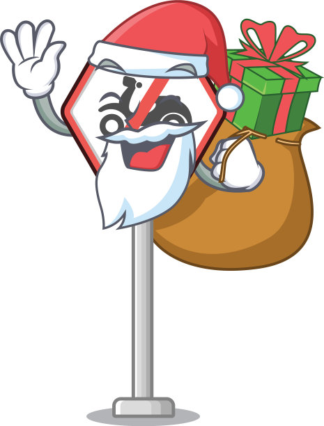 圣诞老人带着礼物玩具，没有摩托车，只有吉祥物图片下载