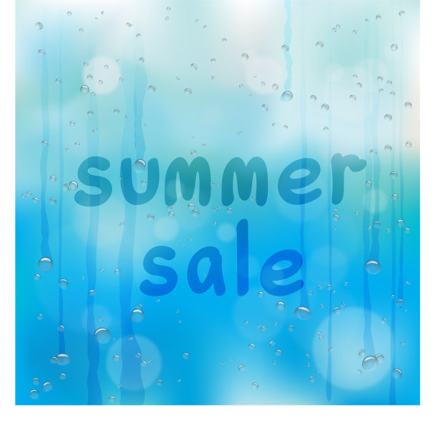 写在湿玻璃上的夏季促销图片下载