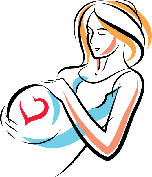 孕妇优雅的身体轮廓包围图片下载