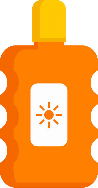 防晒瓶图标平坦风格图片下载