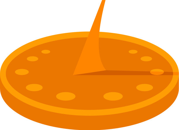 棕色日晷图标扁平化风格图片下载