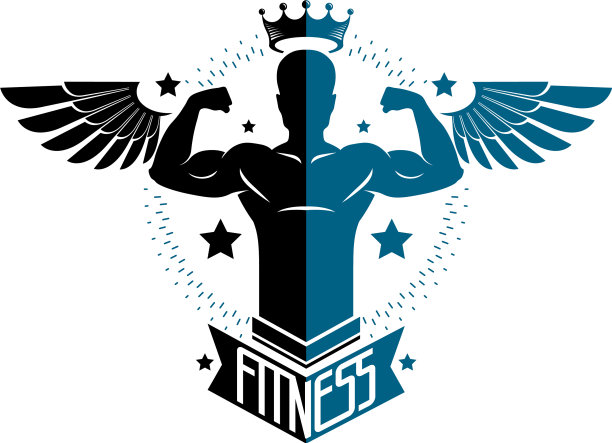 健身和重量级健身房体育俱乐部标志图片下载