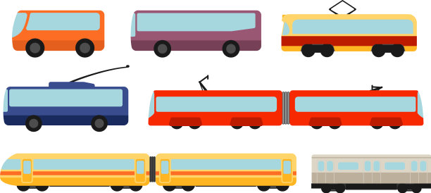 扁平式公共交通套图片下载