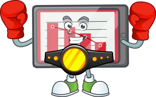 拳击下图表与吉祥物横桌图片下载