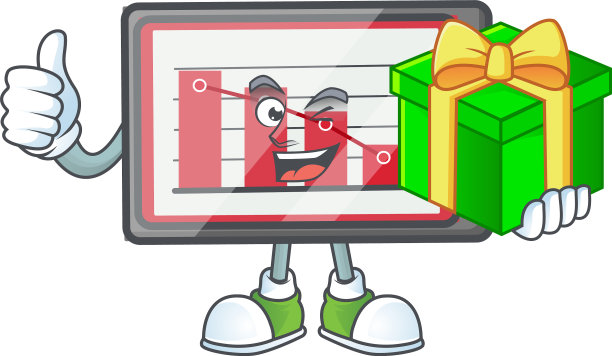 带礼品下行图表横表，用于报告图片下载