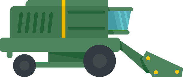 收割机图标平坦风格图片下载