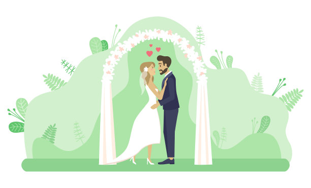 结婚典礼新人祭坛结婚图片下载