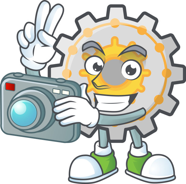 摄影师齿轮形状圆与卡通图片下载