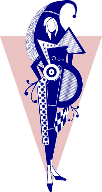 蓝色的女模特图片下载